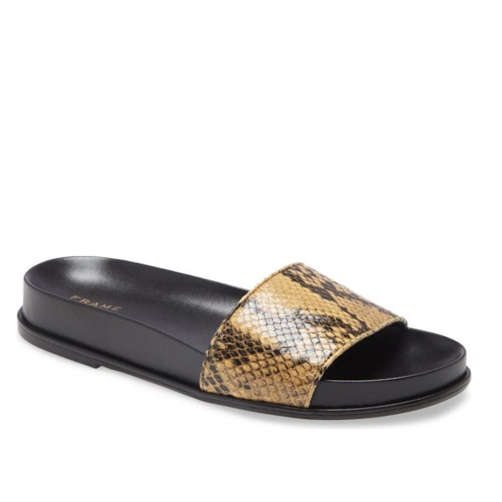 Frame Le Osborne Python-Embossed Leather Slides - Picture 14 of 14